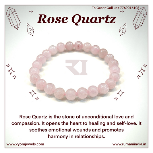 Rose Quartz Healing Crystal Bracelet